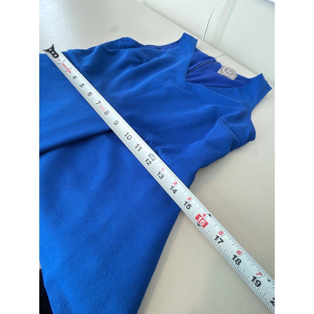 LUSH Romper Royal Blue Peplum Sleeveless V-Neck Women Size M - Picture 6 of 9